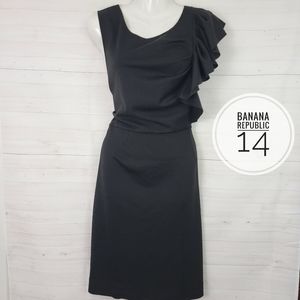 Size 14 Banana Republic Black Ruffle Dress